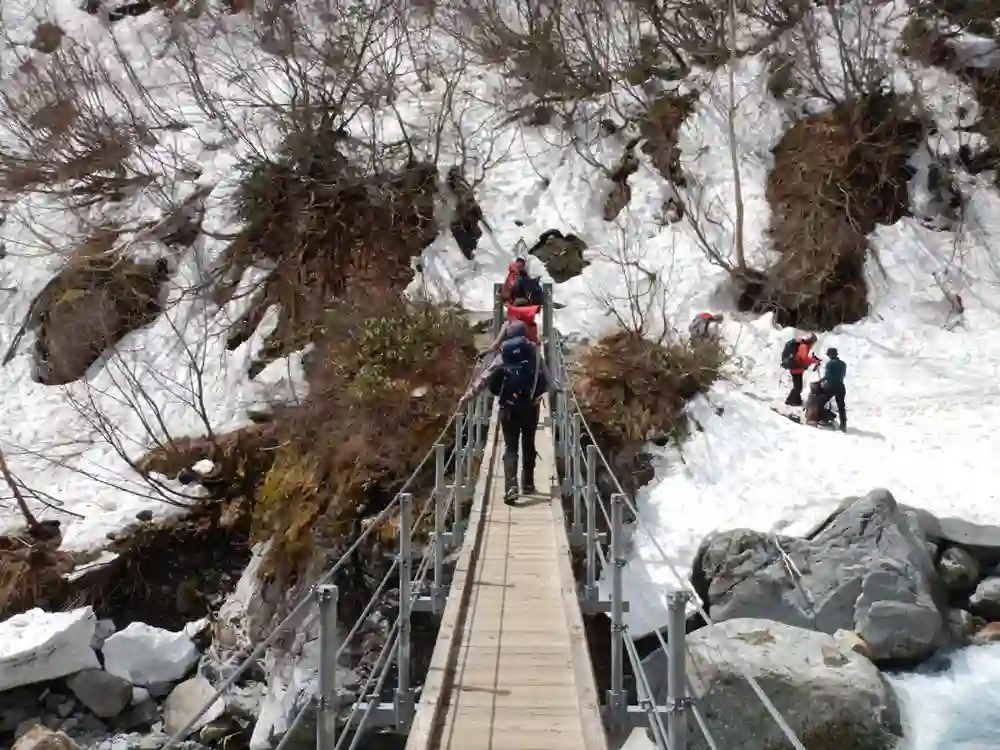 本谷橋まで来ると雪?