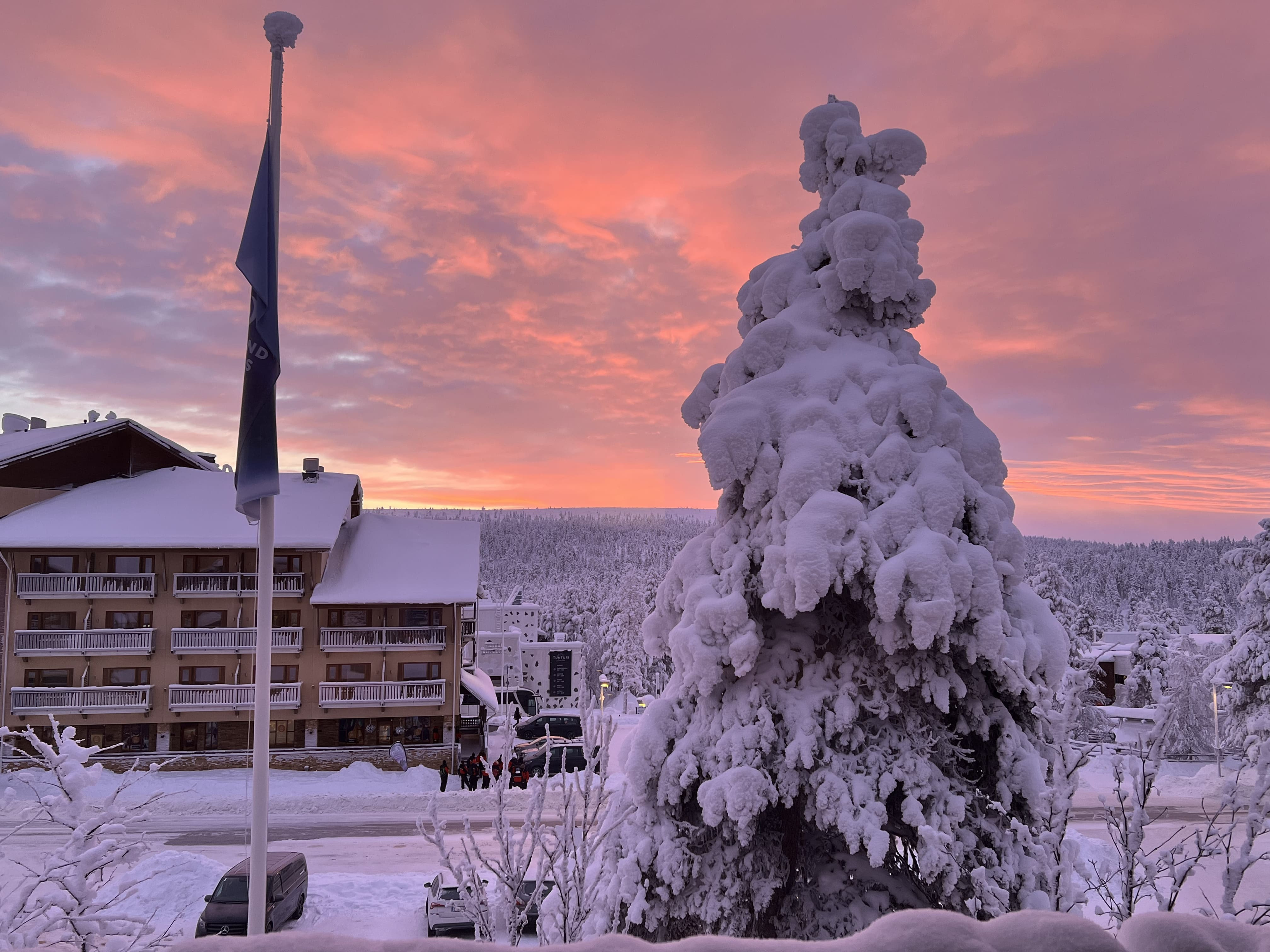 お部屋から見えた綺麗な夕焼け空
