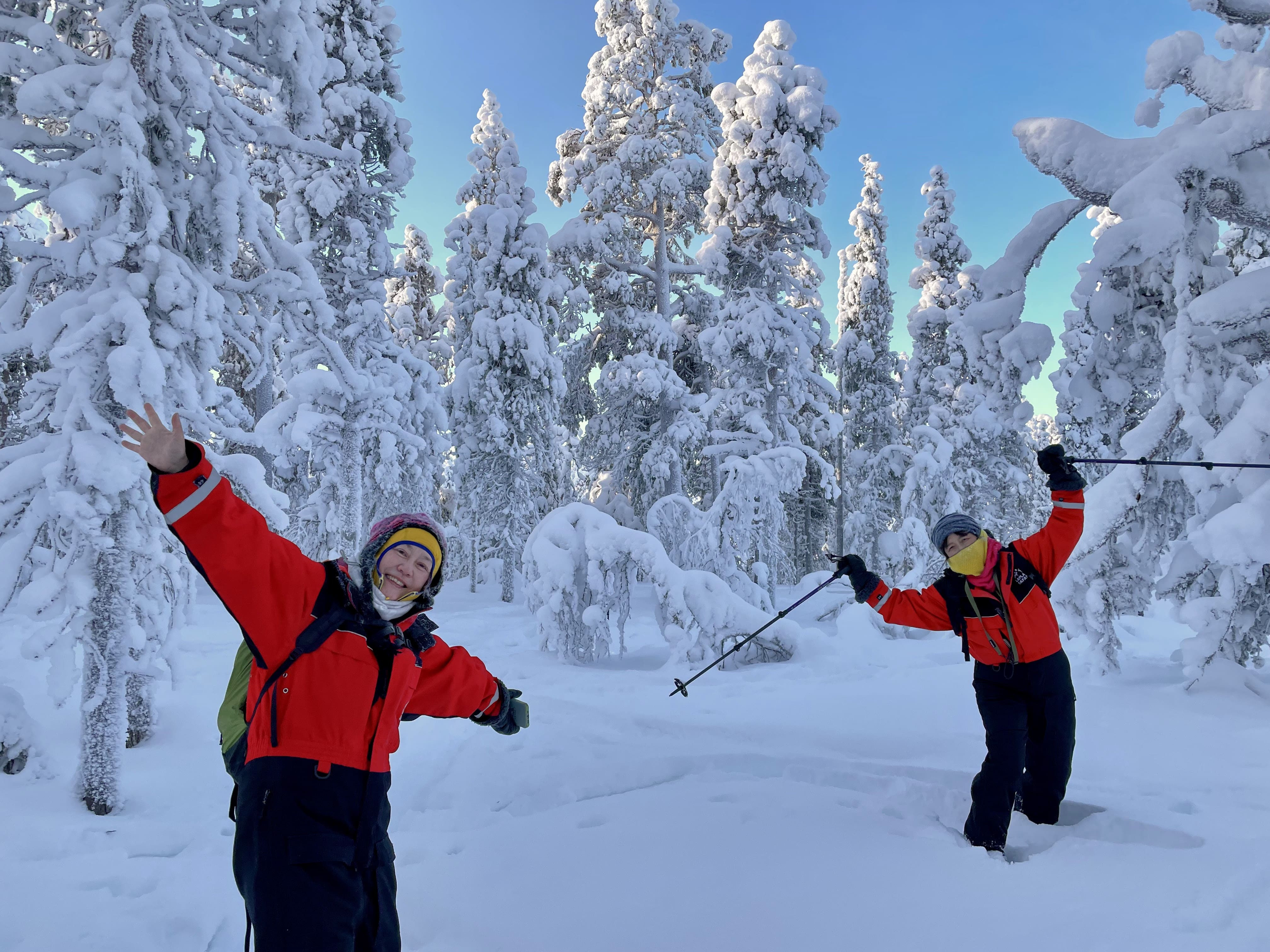 晴天の中のスノーシュー